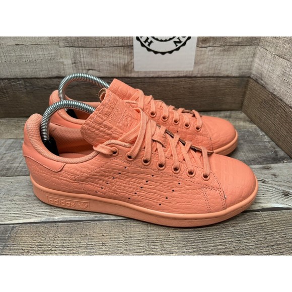Adidas Stan Smith AQ6807 Peach Sun Glow Lace Up Trainer Women Size 8.5 Preowned - Picture 12 of 12